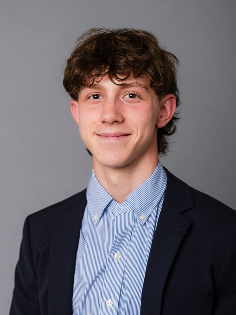 Portrait of a young male operations manager, short hair, analytical look, sharp facial features, black and white vector illustration, clean lines, professional corporate headshot, high contrast, serious expression, financial institution aesthetic.